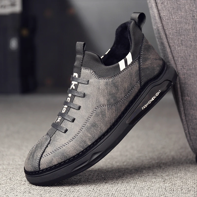 

2020 Spring Man Fashion Leather Shoes British Casual Shoes Cloth Inner New Youth Leisure Leather Shoes