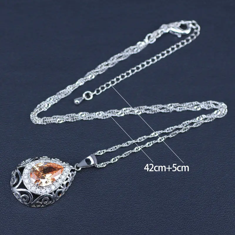 Комплект ювелирных изделий из стерлингового серебра 925 пробы с каплями воды