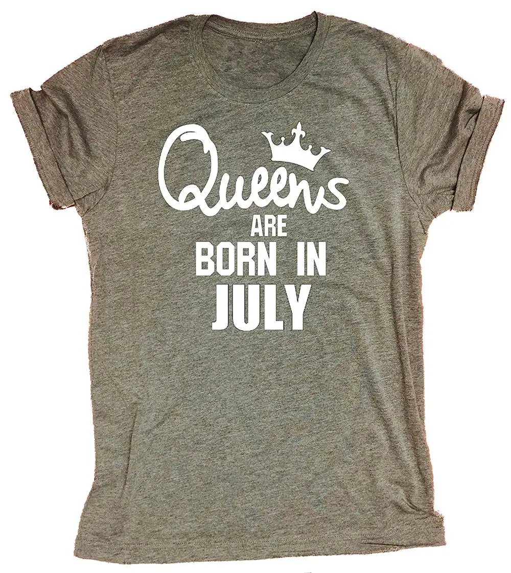 Летний топ новая хлопковая Футболка с принтом Для женщин Queens рождаются в июле