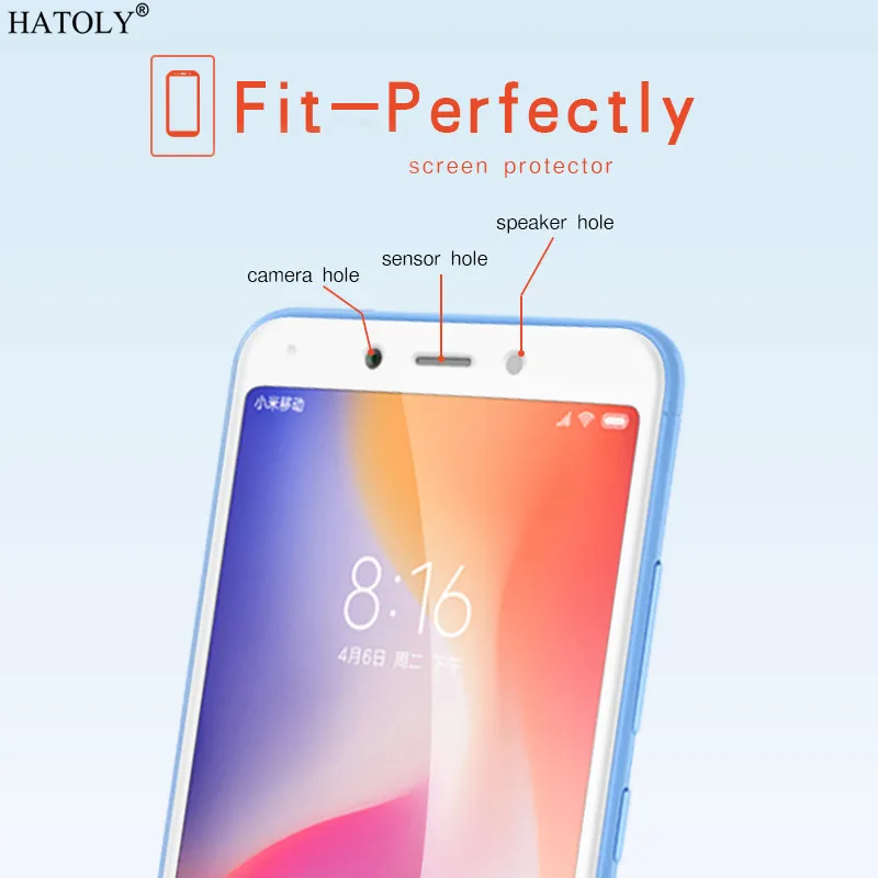 Защитное стекло для экрана Xiaomi Redmi 6 закаленное полное покрытие клеем | Мобильные
