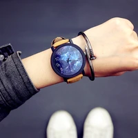hot sale starry sky couple watch fashion large dial sport watch men women paired watches leather strap pair clock reloj relogio