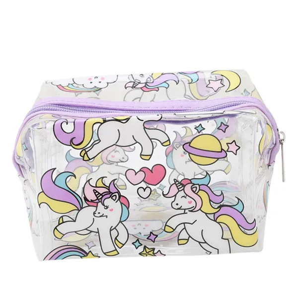 Multiple Unicorn Прозрачная косметичка с принтом единорога, водонепроницаемая косметичка на молнии, портативная женская косметичка для путешествий, сумки для хранения QB976661 - Цвет: Multiple Unicorn