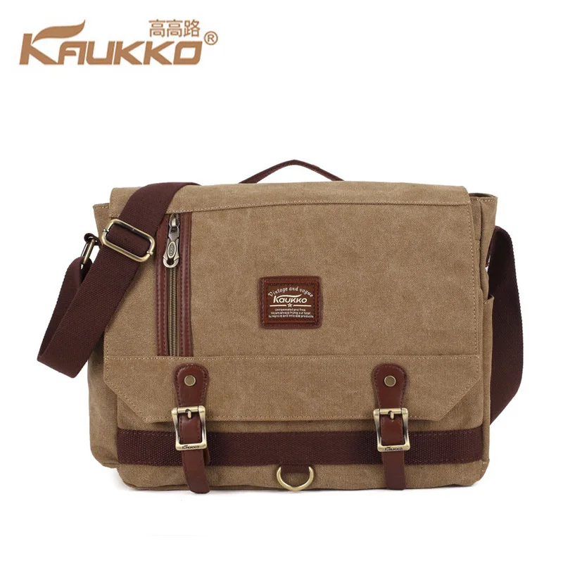 Сумка на плечо KAUKKO Мужская холщовая Модный саквояж кросс боди мессенджер