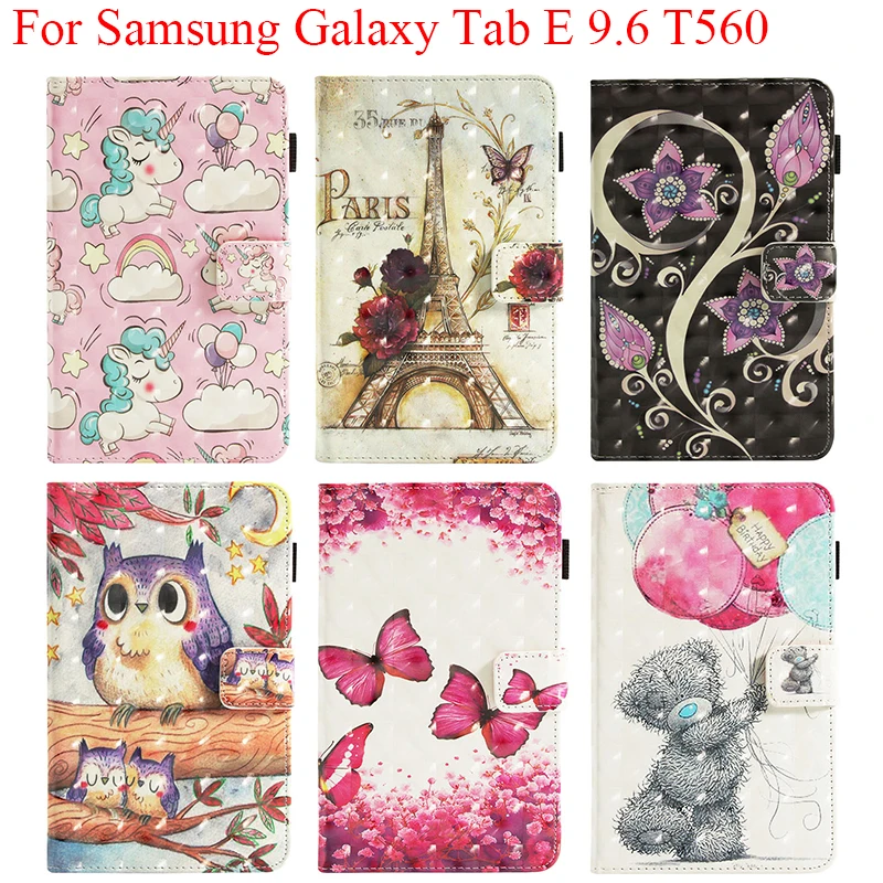 Милый 3D мультяшный Единорог медведь чехол для Samsung Galaxy Tab E 8. 0 T560 искусственная