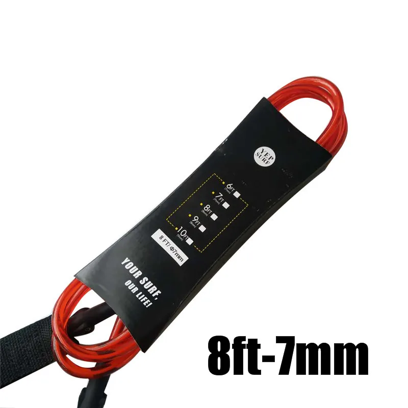 8ft-7mm red white 1 шт., прямой поводок для серфинга, 8 футов, 7 мм, поводок для серфинга, супер прочная тесьма из неопрена - Цвет: 8ft-7mm red white