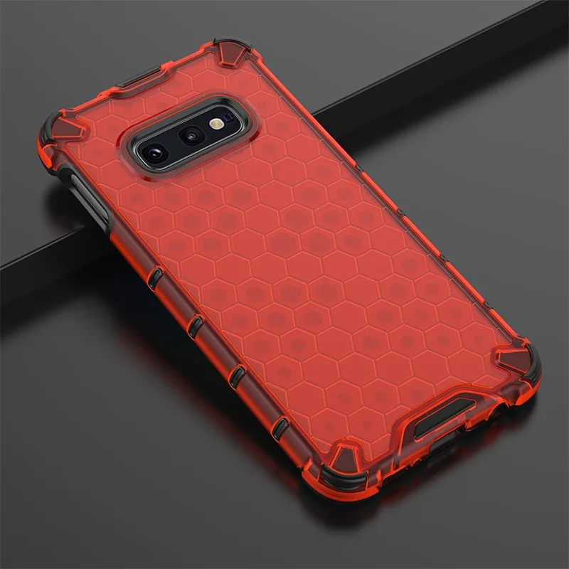 Clear Red Двухслойный Гибридный ТПУ PC защитный чехол для Samsung Galaxy S10 Plus Note 10 Plus S10e A7 A10 A20 A30 A40 A50 A70 M20 M30 чехол - Цвет: Clear Red