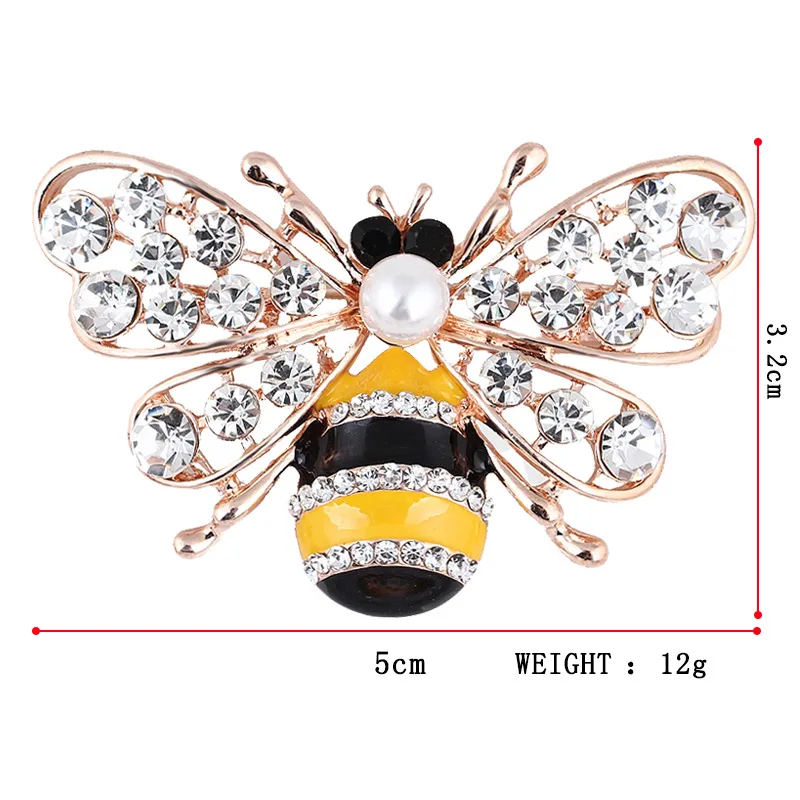 Восхитительная Булавка С Любимой Пчелой Из Сплава Золотого Цвета Сияющими Прозрачными Ринестонами - Высококачественные Очаровательные Аксессуары Для Одежды.