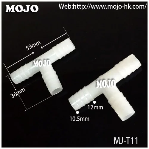 

2020 Free shipping!! MJ-T11 11mm PP Tee type pipe connector (100pcs/lots)