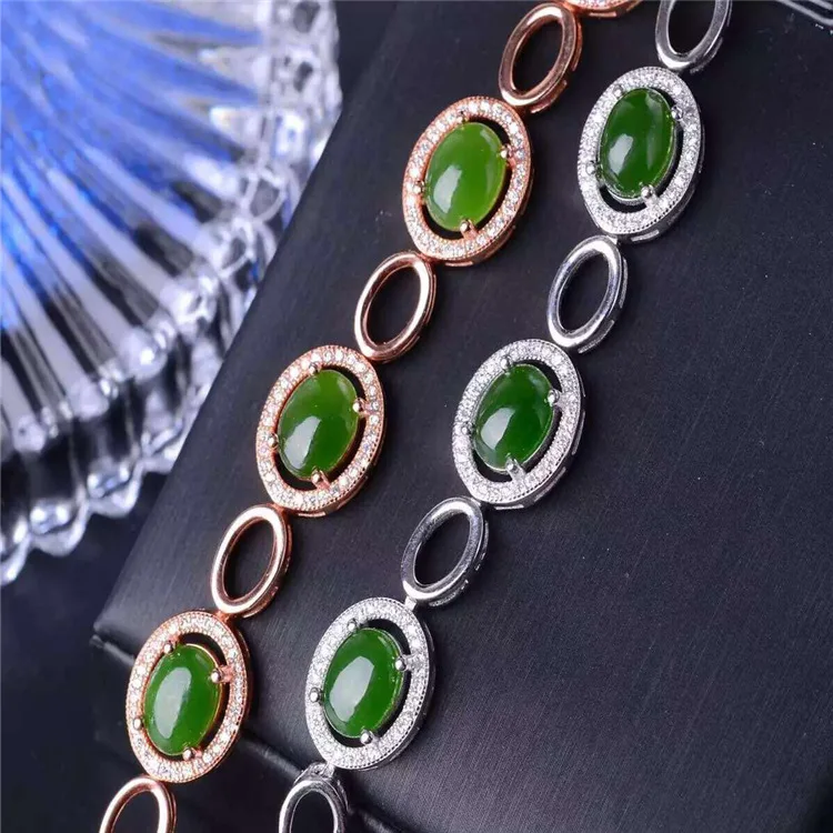 

KJJEAXCMY fine jewelry 925 Pure silver inlay natural jasper bracelet O type female accessories
