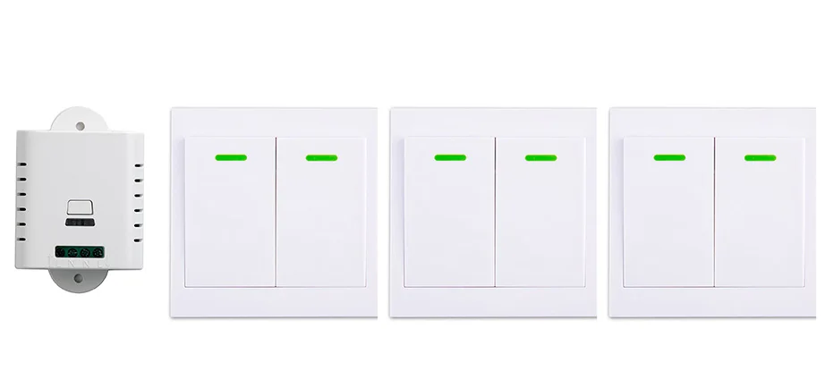 85V 110V 220V 250V 1CH Wireless Remote Control Switch Receiver+3*Wall Panel Transmitter Sticky Smart Home | Электроника