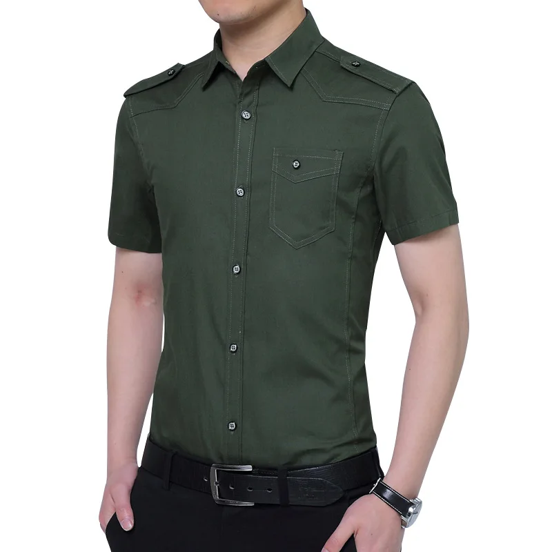 Мужская рубашка большого размера с отворотом кардиган коротким рукавом летняя