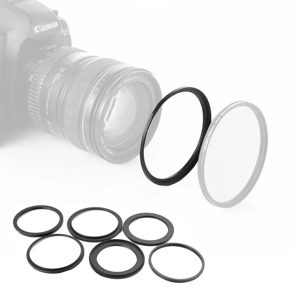 

Black Metal 46mm-52mm 46-52mm 46 to 52 Step Up Ring Filter Adapter Camera High Quality 46mm Lens to 52mm Filter Cap Hood