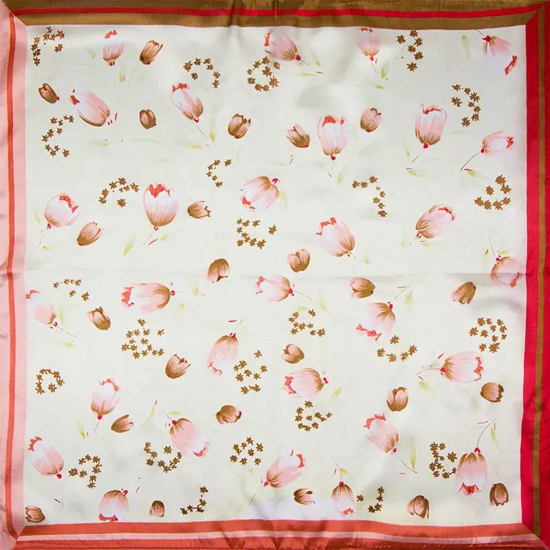 Шарф из натурального шелка Женская бандана женский шарф для волос повязка на