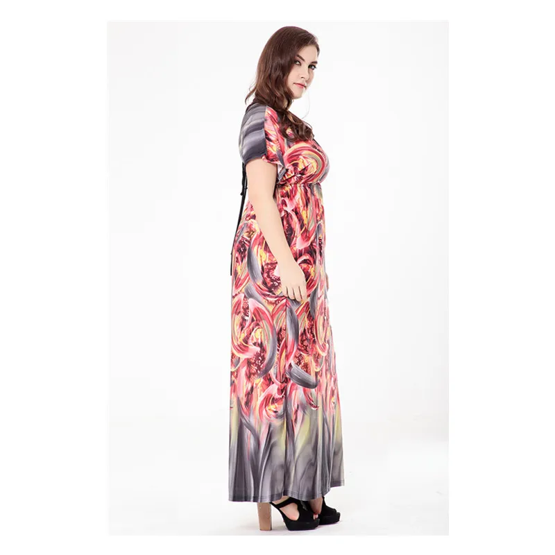 Summer Women New Style Bohemian Print Maxi Long Chiffon Beach Dress | Женская одежда