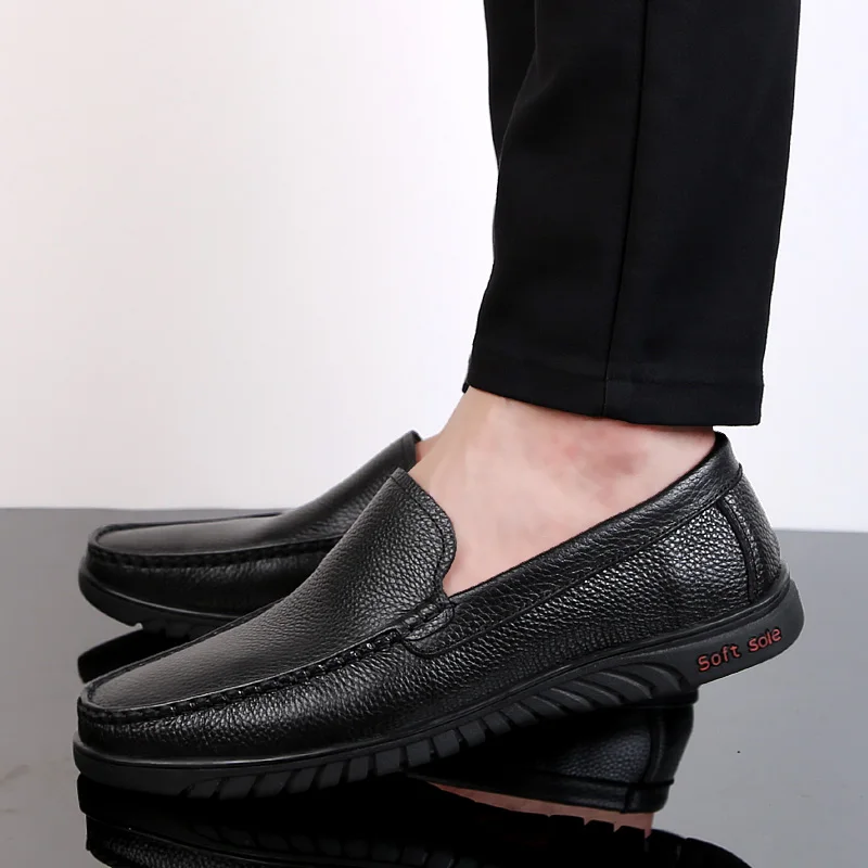 1Men Genuine Leather Shoes outdoor Business Dress Moccasins loafers Flats Slip On New Men's Casual Mens L5 | Обувь
