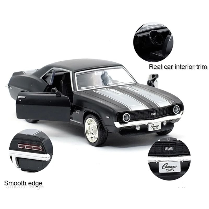RMZ CITY 1:36 Camaro SS 1969 CoolBlack сплав литье под давлением модель автомобиля игрушка с