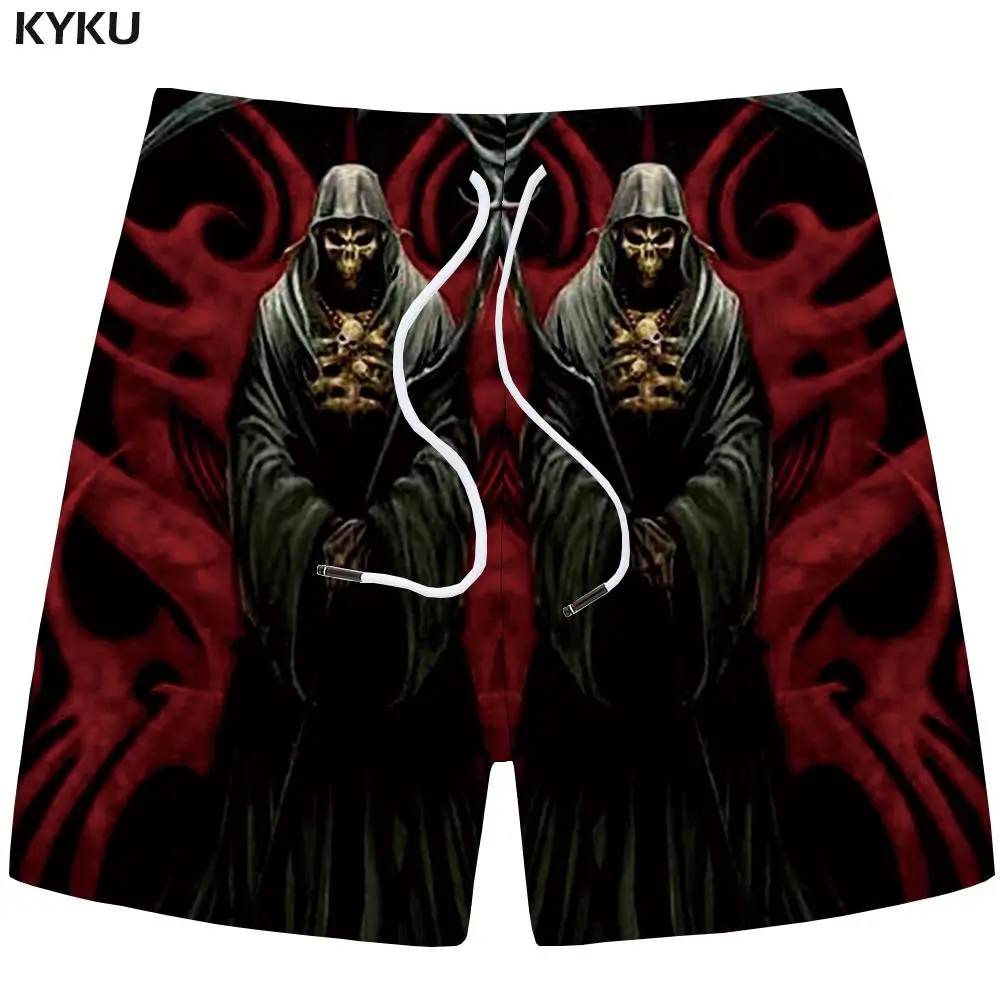 Mens Shorts 11 KYKU шорты с черепом, мужские повседневные шорты, пляжные механические джоггеры, серые мужские шорты-карго с 3d принтом, летние модные мужские шорты - Цвет: Mens Shorts 11