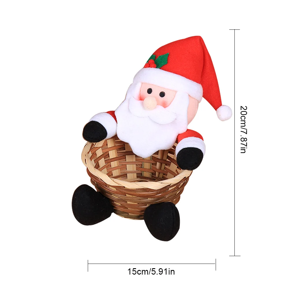 New Christmas Reindeer Candy Basket Santa Snowman Elk Children Gift Basket Christmas Decorative Supplies