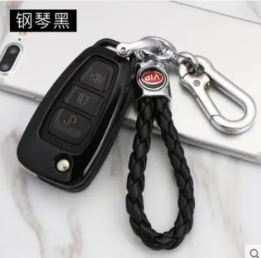 black(case and ring) Пульт дистанционного управления Abs для салона автомобиля аксессуары для ключей чехол для ключей умный держатель подходит для ford ecsport/ фокус/fiesta/kuga - Название цвета: black(case and ring)