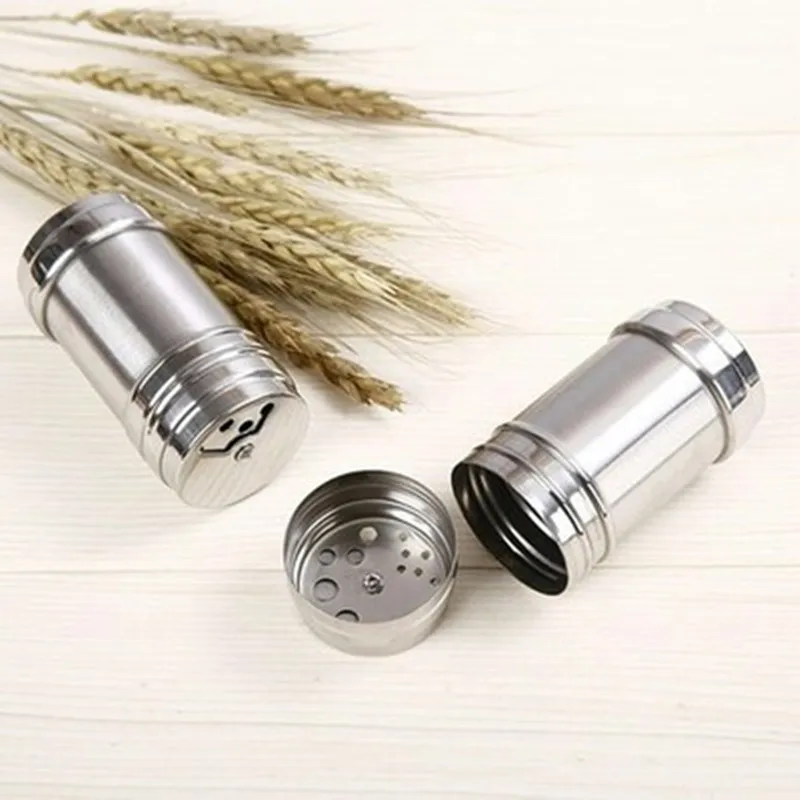 Outdoor Castor Portable Camping Picnic Barbecue Stainless Steel Spice Jar Salt Seasoning Can Rotating Cover Cook Equipment|Столовые