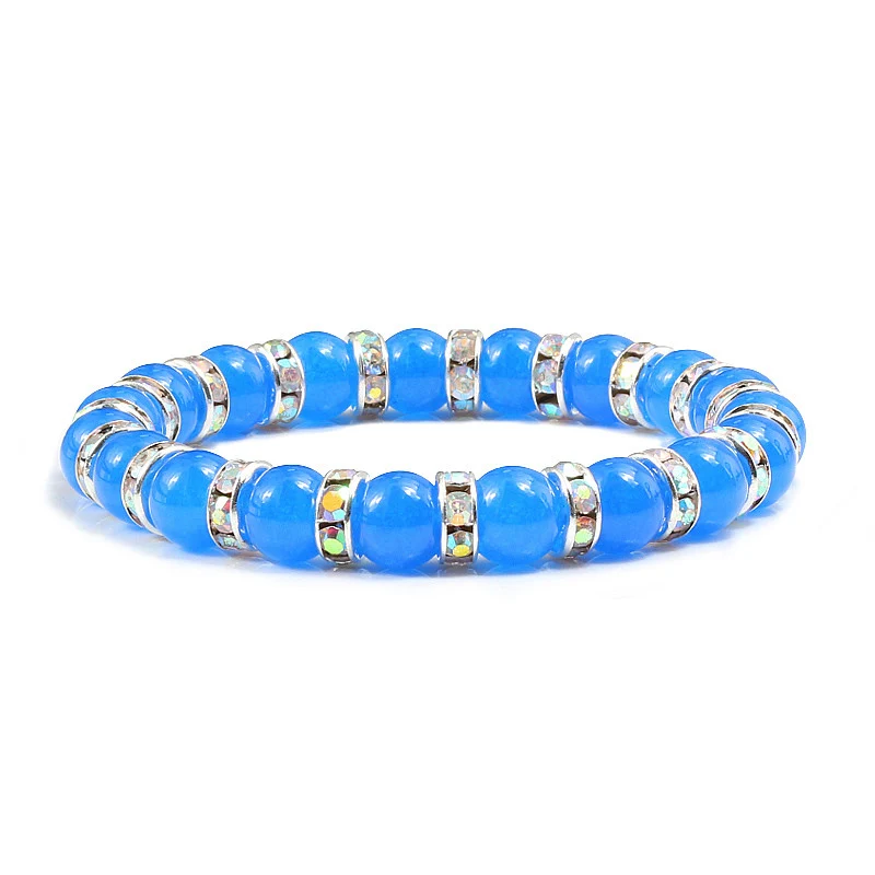 light blue 5 Натуральный камень 16 видов стилей браслет синяя серия бисерные браслеты Подвески для мужчин и женщин Йога горный хрусталь ювелирные аксессуары лучший подарок - Окраска металла: light blue 5