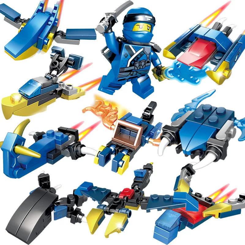 210 шт. Ninjaed серии 10в1 синий мех Дракон строительные блоки Совместимые Legoings Ninjagoes