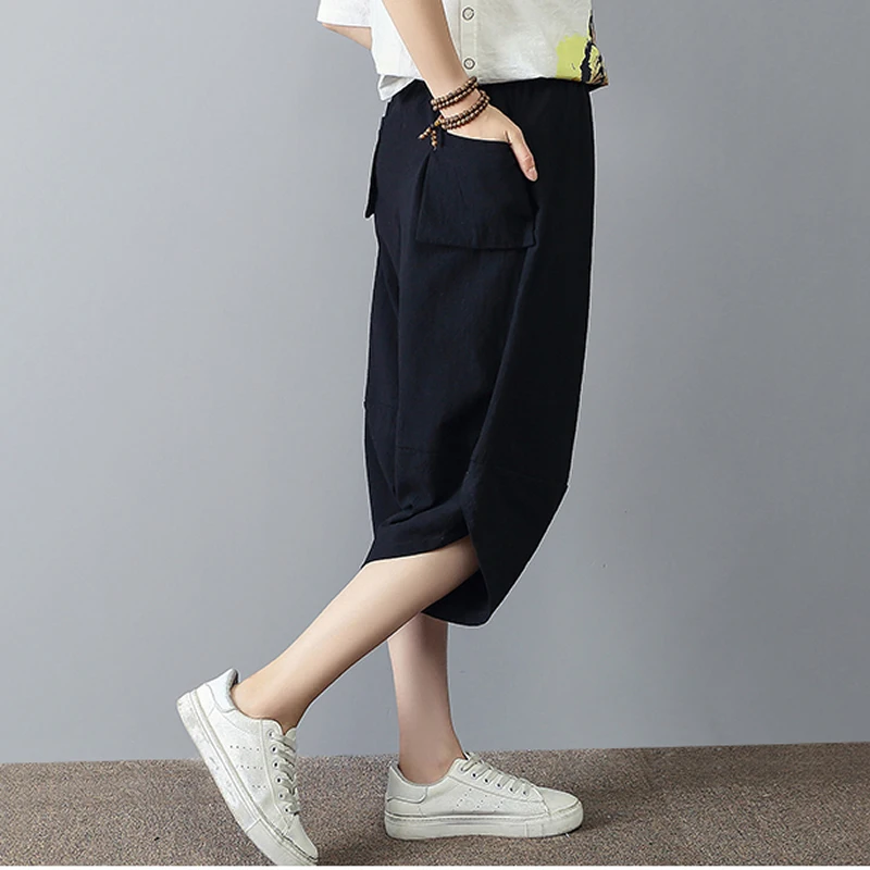 

Cotton Linen Wide Leg Pants Women Joggers Hip Hop Harem Pants Streetwear Sweatpants Casual Loose Trousers