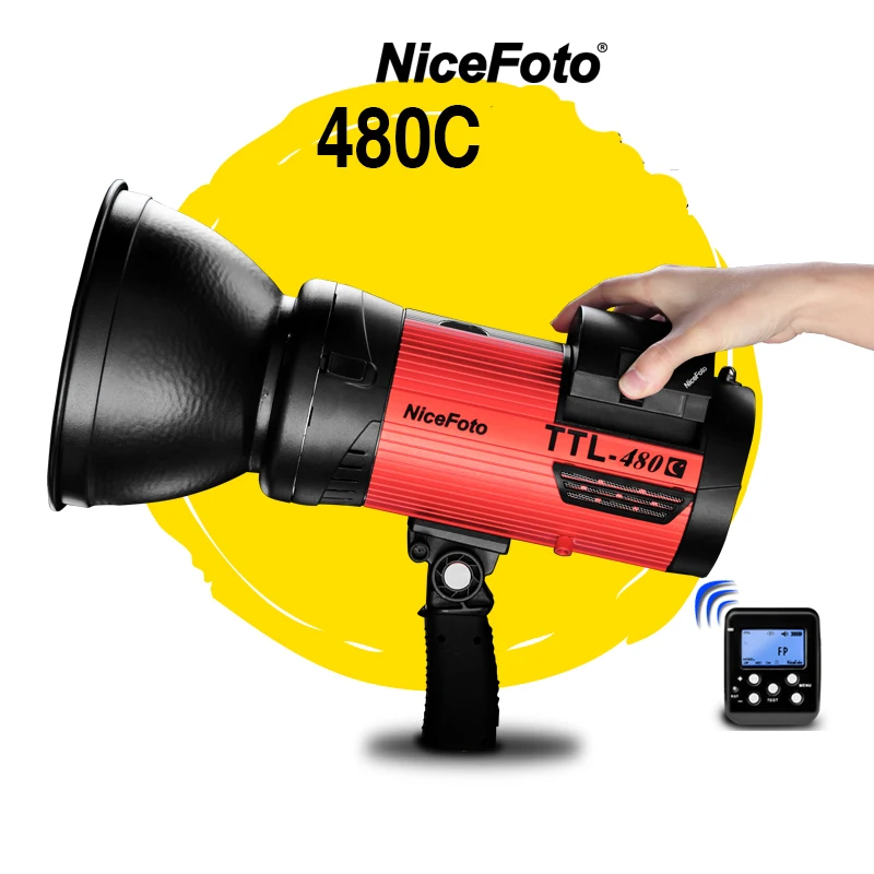 NiceFoto TTL 480C 400W 2 4G Беспроводная GN68 HSS 1/8000S студийная вспышка высокоскоростная с