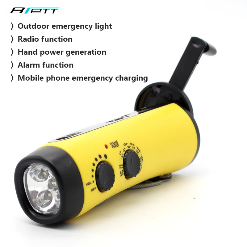 Светодио дный фонарик power Bank ручной Электрогенератор радио Функция открытый