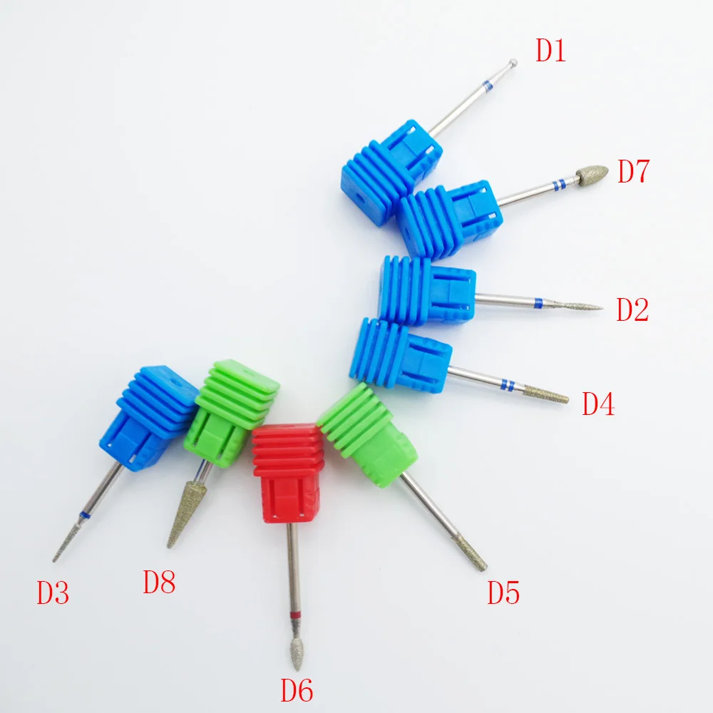 

8 Type Diamond Nail Drill Bits Cutters For Manicure Electric Nail Milling Lathe Manicure and Pedicure Apparatu Drill Accessories