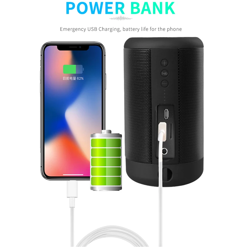 Портативная колонка беспроводная bluetooth IPX5 водонепроницаемый открытый стерео