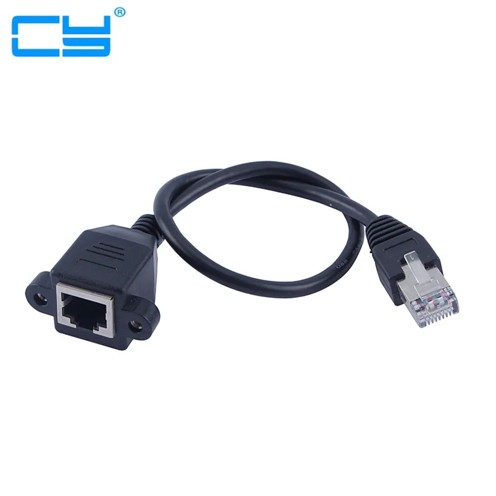 Сетевой Удлинительный кабель RJ45 штекер гнездо крепление на винтовой панели Ethernet