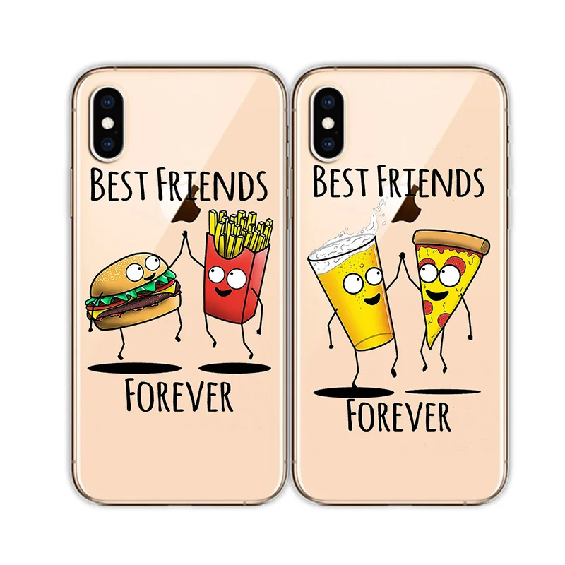 Прозрачные мягкие чехлы для телефонов девочек Bff Best Friends Forever чехол iPhone 7 6 6S 8 Plus X XR