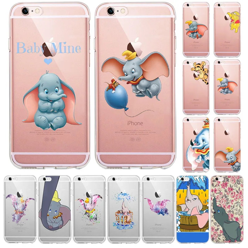 Силиконовый чехол с изображением животных Дамбо Винни для iPhone X XS MAX XR 8 7 6 6S Plus 5 5S SE XS MAX, чехол для телефона