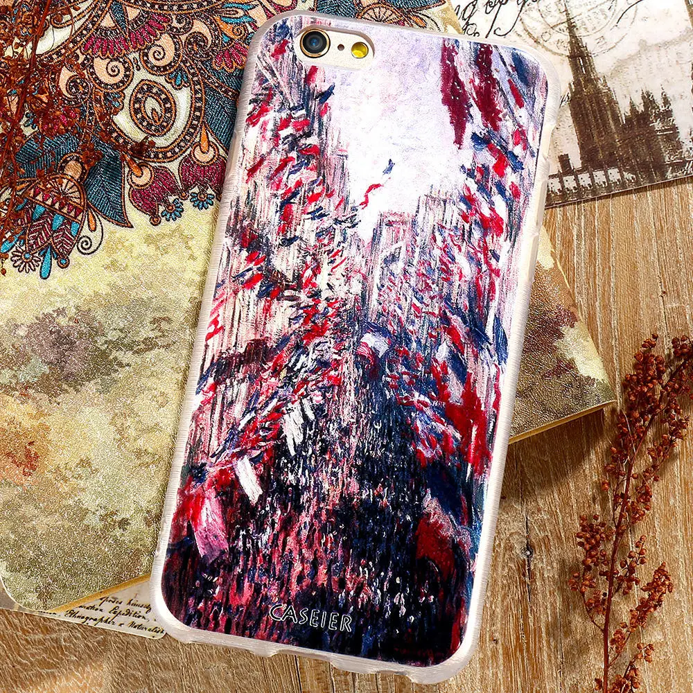 CASEIER Monet Painting Soft Phone Case For iPhone 7 8 Plus TPU Silicone Cases 6 6s Fundas Capinha Accessories |