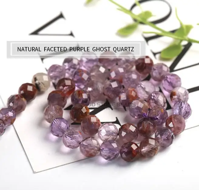 PURPLE GHOST Высококачественные граненые бусины Rondelle, граненый кристалл, натуральный драгоценный камень, подвески, ожерелье, аксессуар для женщин, изготовление ювелирных изделий - Цвет: PURPLE GHOST