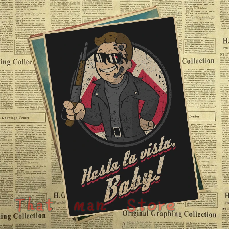 Fallout 3 4 игровой Плакат Украшение для домашнего интерьера крафт-игра плакат рисунок core наклейки на стену 42*30 см - Цвет: Лиловый