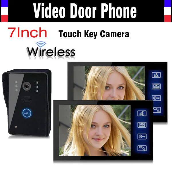 Беспроводной видеодомофон система связи с дверным звонком сенсорная клавиша 7