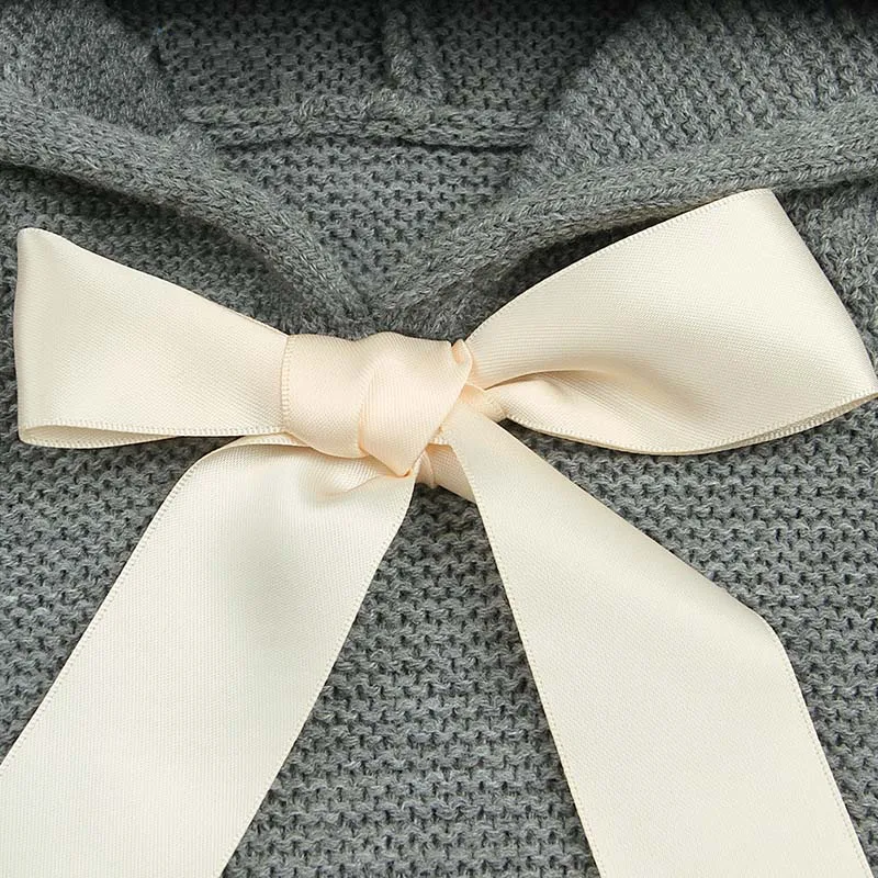 Осень 2018 свитера с накидкой для маленьких девочек детские вязаные кардиганы