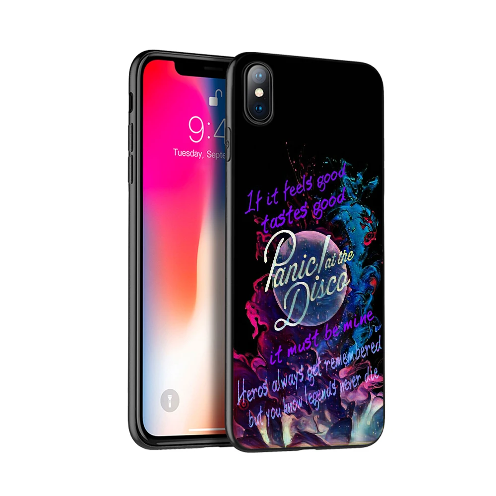 Черный чехол из ТПУ для iphone 5 5S SE 6 6s 7 8 plus x 10 XR XS 11 pro MAX Panic! At The Disco brendon urie|Бамперы| |
