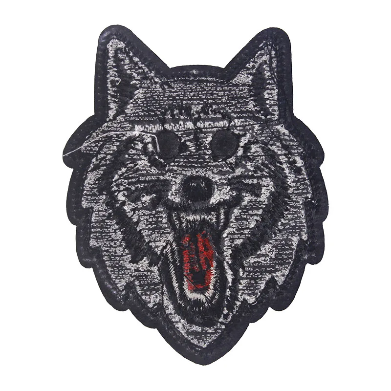 10 шт бисером Волчья Голова бархат Знак Аппликация утюг на Нашивки Кружево Ткань