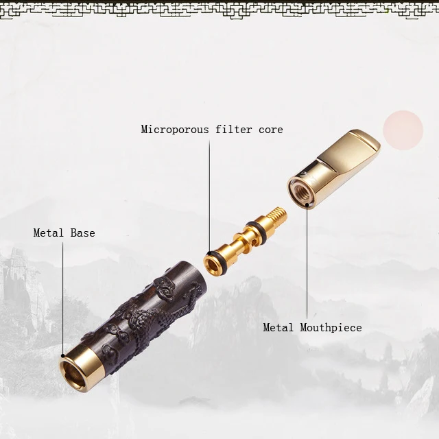 high grade cleaning filter original zobo Sandalwood cigarette mouthpiece holder men/women double use slender/thick cigarettes | Дом и сад