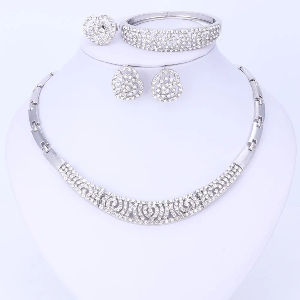 Женский комплект ювелирных изделий из африканских бусин ожерелье с кристаллами