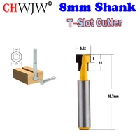 1pc 8mm shank high quality t slot cutter router bit for 14 hex bolt