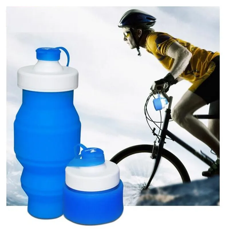 530ml bottles Europe United States popular outdoor sports travel kettle portable Shatterproof silicone folding fitness | Дом и сад