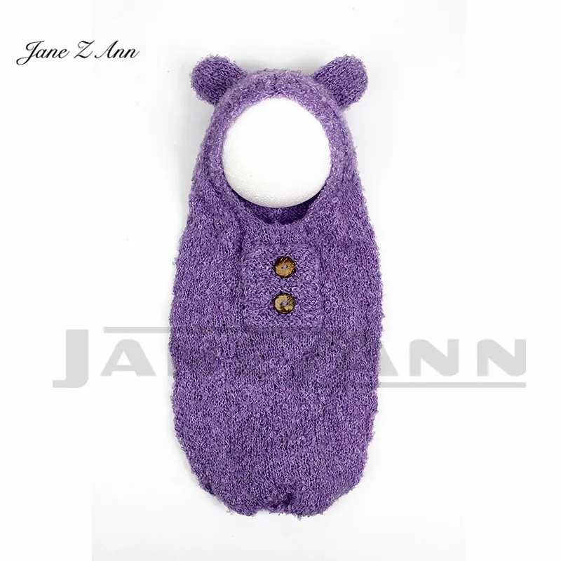 Jane Z Ann/Одежда для фотосъемки новорожденных; Детские спальные мешки с капюшоном; студийные аксессуары для фотосессии; новое поступление - Цвет: purple