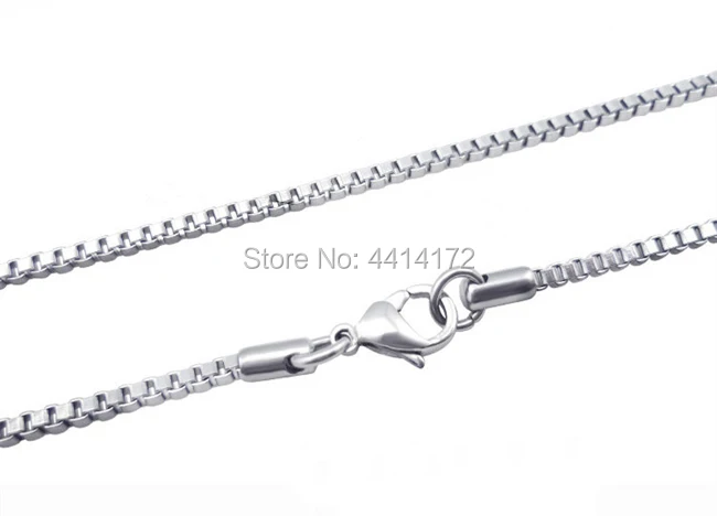 Бесплатная доставка 2 мм ожерелья из нержавеющей стали квадратная коробка цепи