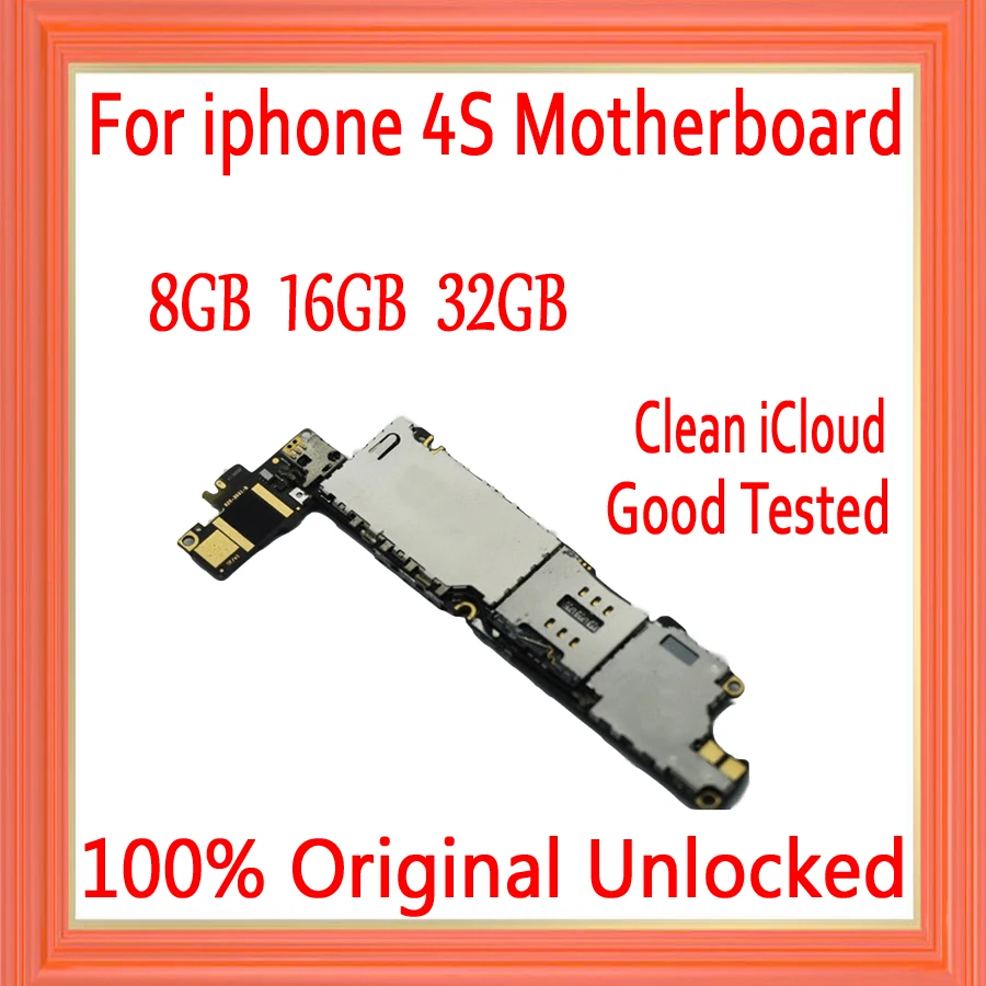 Полная Логическая плата для iphone 4S материнская 8 ГБ/16 ГБ/32 ГБ оригинальная