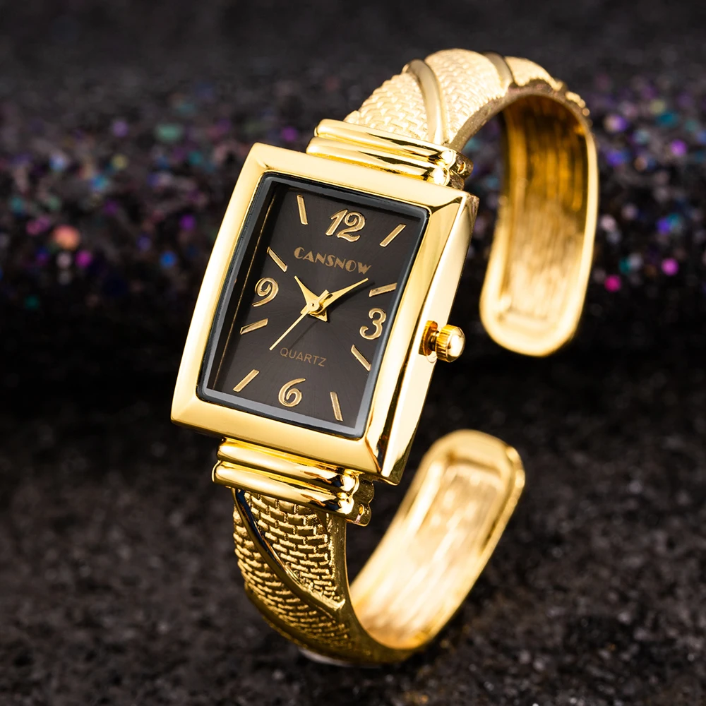 Женские часы браслет элегантные из нержавеющей стали с квадратным