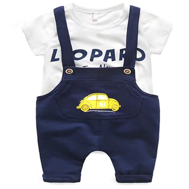 Летняя модная футболка для маленьких мальчиков комплект из 2 предметов шорты +